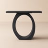 Modern 39" Black Console Table with Round Base for Entryway