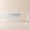 White Extendable Kitchen Island with Sintered Stone Top from 2050 mm to 2680 mm