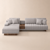 Vewal 320cm L-vormige modulaire hoekbank van bouclé met chaise longue & voetenbank