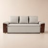 94.5" Gray Pull Out Sofa Bed Convertible Leath-Aire Sleeper with Lift-top Coffee Table