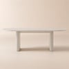 Extendable Oval Dining Table Fluve for 6-8 People in White, 2000 mm - 2400 mm