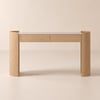 Japandi 60" Oval Sintered Stone Console Table With 2 Drawers