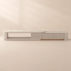 Meuble TV cannelé extensible Velar 180-290 cm avec plateau en pierre frittée et 3 tiroirs
