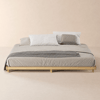 Lit bas 180 x 200 cm en bois style japonais - naturel