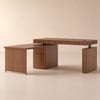 Aura 63" Walnut Flutted 360-Degree Rotating Desk Electric Adjustable Standing Desk
