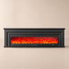 200 cm Black Electric Fireplace TV Stand with Remote Control