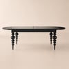 Extendable Oval Dining Table in Black for 6–10 People, 2000 mm - 2400 mm