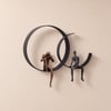 500mm Modern 3D Wall Decor Artistic Figure Metal & Resin Wall Art in Black