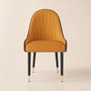Darg Orange & Black PU Leather Dining Chair with Upholstered, 2 Pieces