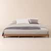 Letto Basso Giapponese in Legno Finitura Noce, 180 cm