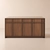 Panvyr 72" Faux Travertine Sintered Stone Kitchen Island with Storage & LED Light