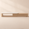 Móvel TV extensível Velar de 180-290 cm com design canelado, folha de pedra sinterizada e 3 gavetas