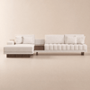 Modulaire hoekbank Vewal van katoen en linnen in L-vorm, 320 cm, met chaise longue en poef