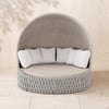 Cocaro 2-Piece Outdoor Weatherproof Daybed with Foldable Sun Canopy (191 cm) ,Gray & White