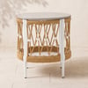 Ropipe 470mm Round Outdoor Side Table with Storage Patio Weave Rope End Table in Khaki