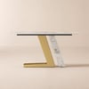 Silexa  60" Modern Console Table with White Sintered Stone Top