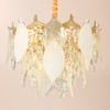Lustre de Luxe en Cristal et Verre à Feuilles Étagées avec Hauteur de Suspension Réglable