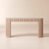 Aura 60" Ash Wood Fluted Whitewash Console Table With Sintered Stone Top
