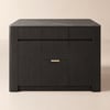 Mid-Century Modern 51" Glossy Sintered Stone Top Kitchen Island with Storage, Black