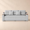 Sofa rozkładana (210 cm), bawełna i len, z pojemnikiem