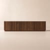 TV-Lowboard Aura 213 cm aus gerillter Esche in Walnuss mit Sintersteinplatte