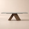 Farmhouse 200 - 240 cm Extendable Rectangular Concrete Gray Dining Table, Seats 6–8