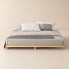 Japanese Style King Floor Wood Bed in Natural