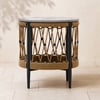 Ropipe Round 470 mm Garden Side Table with Storage, Rope Side Table for Patio in Dark Grey