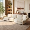 130" 3-Piece Chenille Sectional Sofa with Chaise and Adjustable Armrests & Backrest