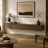 Mid Century Floating Wood TV Stand Unit in Walnut with 3 Drawers for TVs Up to 2159mm