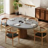 Dining Set 39"-55" Japandi Extendable Dining Table Gray with 4 Chairs