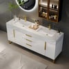 Aro freestanding 1500mm white and gold bathroom vanity set with sinks