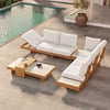 Ensemble de canapé modulaire 4 pièces Tevara pour extérieur en pierre frittée et aluminium avec table basse