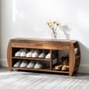 Large Shoe Storage Entryway Bench Bamboo Shoe Rack in Brown (40.2'')