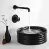 Ruth Robinet de lavabo de salle de bain mural industriel noir mat avec bouton unique