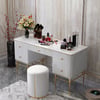 Bline White Makeup Vanity Table Mramorový toaletní stolek se zásuvkami Zlatá nerezová ocel