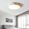 LED-Trommelförmige Deckenleuchte aus Holz, Metall und Acryl, groß, bündig, weiß dimmbar