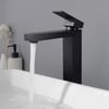 Vland Modern Monobloc Lever Handle Bathroom Countertop Basin Tap Matte Black Solid Brass