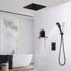 Système de Douche Thermostatique Noir 2 Fonctions Set de Douche à Effet Pluie