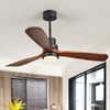 52" LED Deckenventilator mit 3 Walnussklingen Glasschirm Deckenventilator mit Fernbedienung