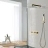 Moderner quadratischer Regenduschkopf zur Wandmontage aus massivem Messing in gebürstetem Gold