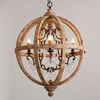 Rustic 5-Light Globe Chandelier Weathered Wooden Ceiling Light 