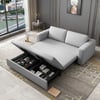 82" King 3-Seater Linen Convertible Sleeper Sofa
