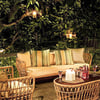 Boho 74" Natural Color Rattan Sofa Square Arm with Cushion Pillow