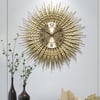 Large 3D Sunburst Metal Oversized Wall Clock Wheat Home Decor