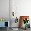 1700mm Gold Standing Coat Stand with 7 Hooks Faux Marble Base Hallway Clothing Stand