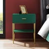 Nordic Green Nightstand with Drawer & Shelf