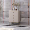 19" Off White Cabinet 4-Drawer Basso-Relievo Chest in Medium