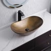 Gold Keramik Arbeitsplatte Badezimmer Waschbecken Boot geformt