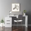 Mular 47" Rectangular Warm White Desk with 3 Drawers